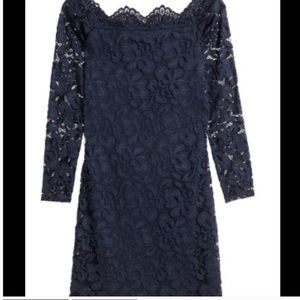 Blue lace sexy dress